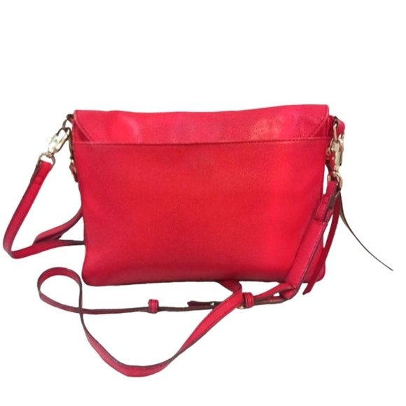 Stella & Dot Red Pebbled Leather Crossbody Bag - Picture 3 of 13